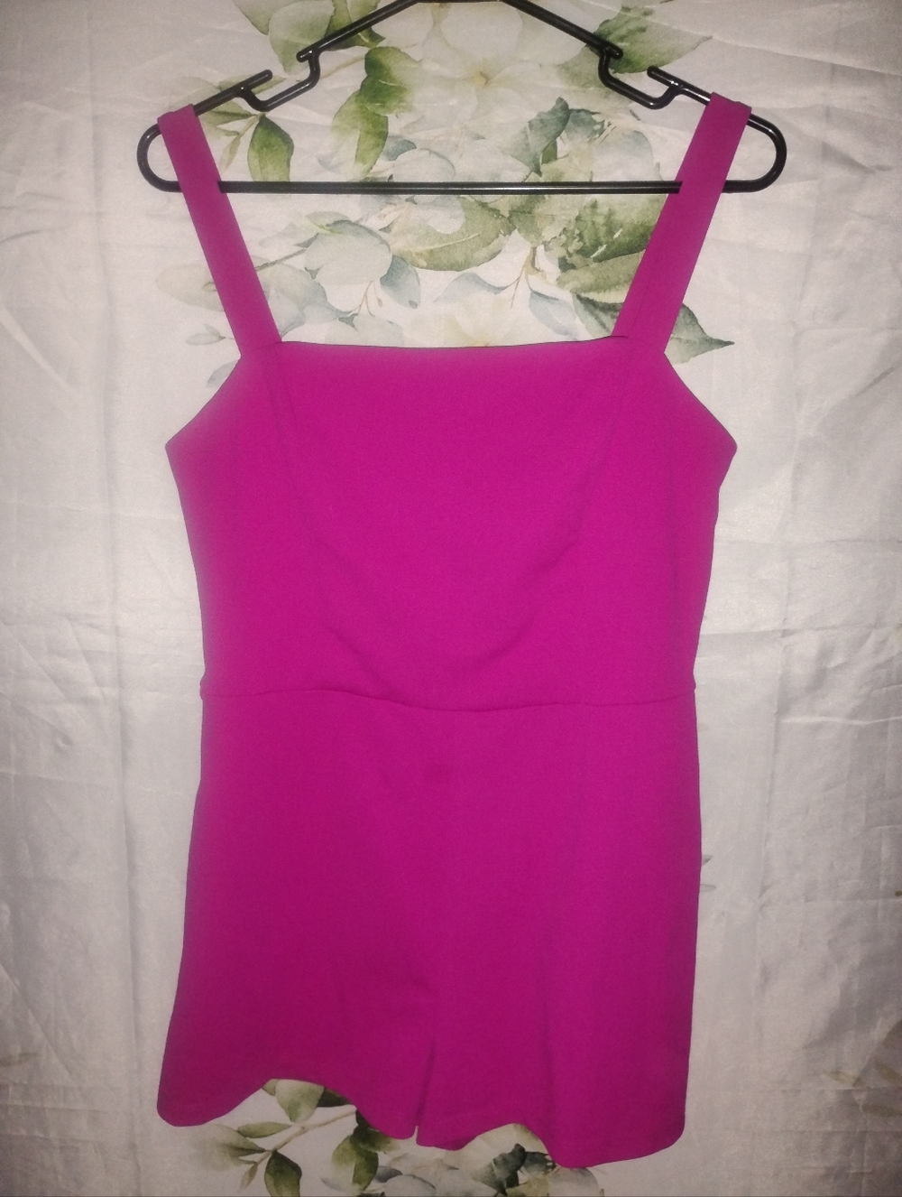Bright Pink Square-Neck Romper